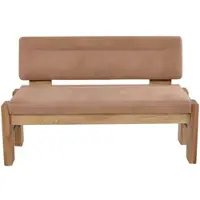 K+W Komfort & Wohnen Polsterbank , braun (camel 71, balkeneiche natur), B:181cm H:90cm T:63cm, Sitzbänke, Polsterbank, gepolsterte Stauraumbank, Massivholz, in 2 Breiten 161cm oder 181cm