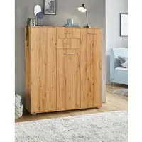 Priess Kombikommode , beige (astkernbuchefarben), B:123cm H:135cm T:38cm, Holzwerkstoff, Sideboards, Kombikommode