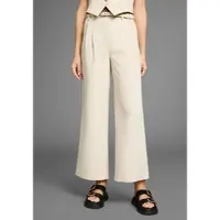 Laura scott Bundfaltenhose , Damen, Gr. 42, N-Gr, beige, Web, Obermaterial: 80% Polyester, 16% Viskose, 4% Elasthan, unifarben, figurumspielend knöchelfrei, Hosen Bundfaltenhose, mit weitem Bein