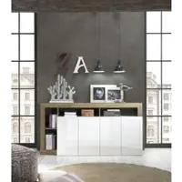 Home affaire Sideboard "Hamburg", weiß (weiß, cadiz), B:184cm H:93cm T:42cm, Sideboards, Sideboard, Breite 184 cm