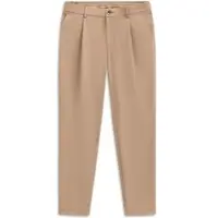 Bugatti Bundfaltenhose "Tapered Fit", Herren, Gr. 40, Länge 30, beige (30, beige), 88% Polyamid, 12% Elasthan, unifarben, gerade, unten schmal, Hosen Bundfaltenhose, mit Flexcity Performance Stretch