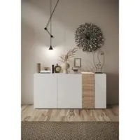 Home affaire Sideboard "Venus, Kommode", weiß (weiß hochglanz lack, eiche cadiz nb), B:181cm H:86cm T:44cm, Sideboards, Sideboard, Breite 181 cm