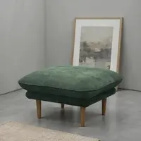 Domo Hocker "Leuven", grün, B:74cm H:43cm T:70cm, 100% Polyester, Hocker, Hocker, angenehm feste Polsterung, bodenfrei, 19 cm hohe Holzfüße