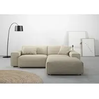 Home affaire Ecksofa "Glimminge Breite 234cm, L-Form, auch in Cord, Easy care-Bezug", beige (sand), B:234cm H:71cm T:191cm, 96% Polyester, 4% Polyacryl, Sofas, Ecksofa, Breite 234, Zierkissen