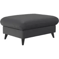 Cotta Hocker "Pike, B: 102 cm", grau (schwarz), B:102cm H:45cm, GEDECKTES RINDSLEDER, Hocker, Hocker, mit Stauraum