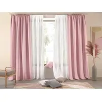 Otto Home Vorhang "Parry" Gr. 5, rosa (rosé), B:140cm H:265cm, Polyester, Recyceltes Material, Gardinen, Vorhang, 2-er Set, blickdicht, monochrom, basic, einfarbig, Bestseller, Topseller