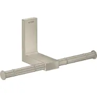 Hansgrohe AXOR UNIVERSAL Rectangular Toilettenpapierhalter, Metall, doppelt, 42657820, Farbe: Brushed Nickel