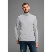 Bruno Banani Rollkragenshirt , Herren, Gr. 3XL (64/66), grau (dunkel grau meliert), Obermaterial: 85% Baumwolle, 15% Viskose, Basic, normal, Shirts Rollkragenshirt, auch zum Unterziehen, Topseller