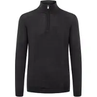 !Solid Strickfleece-Pullover SOLID "Strickpullover SDAnsgar", Herren, Gr. M, grau (dunkelgrau melange), Obermaterial: 100% Baumwolle CO., Pullover Strickfleece-Pullover