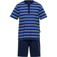 Götzburg Schlafanzug GÖTZBURG "Pyjama", Herren, Gr. S, blau, Obermaterial: 60% Baumwolle CO. 40% Polyester PES., Homewear-Sets Schlafanzug