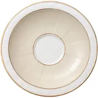 Villeroy & Boch Untertasse "Frühstücksuntertasse Ivoire ø 18,5 cm weiß-gold", bunt (weiß, gold), L:18,5cm, Speiseteller, Untertasse