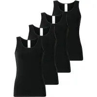 Schiesser Damen Tops, 4er Pack - 4Pack Trägertops, Unterhemd, Stretch Cotton, uni