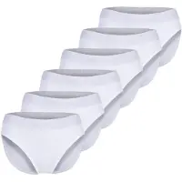 Marc O'Polo Slip "Slip 6er Pack", Damen, Gr. M, weiß, Obermaterial: 95% Baumwolle CO(Bio). 5% Elasthan EL., Unterhosen Slip