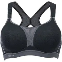 Anita Sport-BH "Sport BH dynamiX star", Damen, Gr. 70, Cup B, schwarz (schwarz, anthrazit), Stoff, Obermaterial: 45% Polyester PES. 35% Polyamid PA. 10% Elasthan EL. 10% Polyurethan PU., BHs Sport-BH