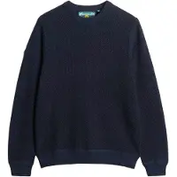 Superdry für Herren. M6110681A Light Texture Pullover navy (L), Lässig, Baumwolle, Marine