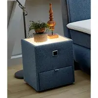 Jockenhöfer Nachtkonsole JOCKENHÖFER GRUPPE "Lancy", blau (blau 414, 12), B:42,5cm H:53cm T:45cm, Glas, Holzwerkstoff, Sideboards, Nachtkonsole, mit LED-Beleuchtung