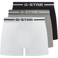 G-Star Boxershorts "Boxershort ACRE Trunk 3-pack 3er Pack", Herren, Gr. L, bunt (weiß, grau, schwarz), Obermaterial: 95% Baumwolle CO. 5% Elasthan EL., Unterhosen Boxershorts