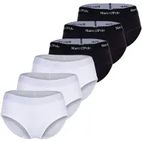 Marc O'Polo Panty "Panty 6er Pack", Damen, Gr. M, bunt (weiß, schwarz), Obermaterial: 95% Baumwolle CO(Bio). 5% Elasthan EL., Unterhosen Panty