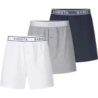 Babista Boxershorts "3er Pack Boxershorts CORRASULI", Herren, Gr. L, weiß, Obermaterial: 95% Baumwolle CO. 5% Elasthan EL., Unterhosen Boxershorts