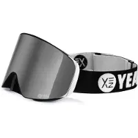Yeaz Snowboardbrille "Magnet-Ski-Snowboardbrille silber verspiegelt/silber APEX"
