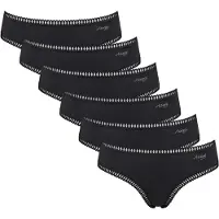 Sloggi Slip "Slip GO Crush Hipster C6P 6er Pack", Damen, Gr. L, schwarz, Obermaterial: 95% Baumwolle CO. 5% Elasthan EL., Unterhosen Slip