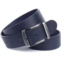 Anthoni Crown Ledergürtel , Herren, Gr. 110, blau (dunkelblau), Leder, Flechtoptik, Gürtel Ledergürtel, Pflanzlich gegerbter Vollrindledergürtel mit Flecht-Prägung