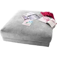 Home affaire Hocker "Enisa", grau (hellgrau), B:100cm H:43cm T:100cm, Cord (88% Polyester / 12% Polyacryl), Hocker, Hocker, passend zum "Enisa"-Sofa, Bezug in Cord