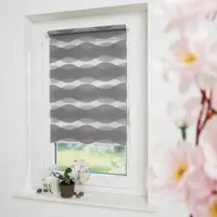 Garesa Doppelrollo "Welle" Gr. 12, grau (hellgrau, weiß, weiß), B:85cm H:150cm, Polyester, Rollos, Doppelrollo, dekorativ, stufenlos verstellbar