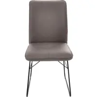 K+W Komfort & Wohnen Kufenstuhl , braun (sattel, schwarz), B:46cm H:91cm T:62cm, Stühle, Kufenstuhl, Drahtgestell in Metall schwarz, Griff am Rücken, Steppung im Sitz