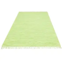 Otto Home Teppich "Paul" Gr. 31, grün, B:90cm H:5mm L:160cm, Baumwolle, Teppiche, Teppich, Wendeteppich, Uni, handgewebt, mit Fransen, reine Baumwolle, Läufer