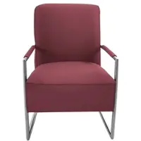 K+W Komfort & Wohnen Cocktailsessel , rot (rubin), B:62cm H:77cm T:83cm, Sessel, Cocktailsessel, mit bezogenen Armlehnen, Gestell in Metall Edelstahloptik