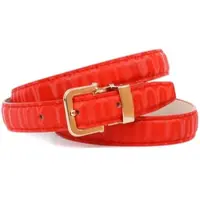 Anthoni Crown Ledergürtel , Damen, Gr. 75, rot, Leder, gemustert, Gürtel Ledergürtel, Gürtel aus innovativem Leder mit kleiner eckiger Schließe