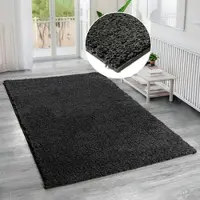 Bruno Banani Hochflor-Teppich "Shaggy Soft" Gr. 7, grau (dunkelgrau), B:240cm H:30mm L:320cm, Kunstfaser, Teppiche, Hochflor-Teppich, gewebt, Uni Farben, besonders weich und kuschelig, Kundenliebling