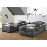 Home affaire Boxbett "Niemes inkl. Bettkasten und Topper, auch in Überlänge erhältlich", anthrazit, B:94cm L:204cm, Komplettbetten, Boxbett, Boxbett ohne Kopfteil, inkl. Topper
