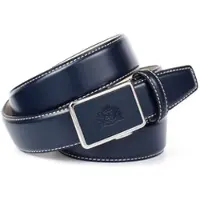 Anthoni Crown Ledergürtel , Herren, Gr. 95, blau, Leder, unifarben mit Farbeinsatz, Gürtel Ledergürtel, mit Kontrast Stitching