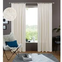 Otto Home Gardine "Rudy" Gr. 3, beige (sand), B:140cm H:225cm, Leinenstruktur, Leinen, Polyester, Gardinen, Gardine, Halbtransparent, Leinenlook, Polyester-Leinen Mischung, 2-er Set