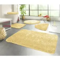 Kinzler Badematte "Chaozhou, Badvorleger, Badezimmer Teppich" Gr. 2, gelb, H:20mm, Polyester, Badematten, Badematte, Badteppich, Uni Farben, weich, als rechteckig, rund & Set erhältlich