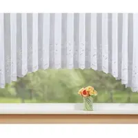 Stickereien Plauen Gardine "Alena" Gr. 11, weiß, B:600cm H:125cm, Polyester, Gardinen, Gardine, veredelt mit echter Plauener Spitze Stickerei