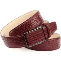 Anthoni Crown Ledergürtel , Herren, Gr. 90, rot (dunkelrot), Rindsleder, Gürtel Ledergürtel, Automatik Schließe