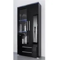 Höltkemeyer Vitrine HÖLTKEMEYER "Line", schwarz, B:70cm H:170cm T:34cm, Schränke, Vitrine, Höhe 170 cm