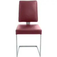 K+W Komfort & Wohnen Freischwinger , rot (rubin 11, edelstahloptik), B:44cm H:96cm T:57cm, Stühle, Freischwinger, stabiles Hochkantgestell, in Leder oder Microfaser