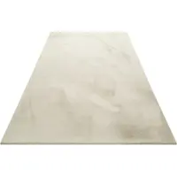 Wecon Home Hochflor-Teppich BASICS "Anna" Gr. 2, beige (creme), B:80cm H:25mm L:150cm, Kunstfaser, Teppiche, Hochflor-Teppich, Wohnzimmer, Schlafzimmer, Felloptik, sehr weich und flauschig, Uni