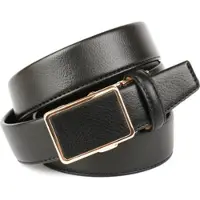 Anthoni Crown Ledergürtel , Herren, Gr. 90, schwarz, Leder, unifarben, Gürtel Ledergürtel, Klassischer Gürtel mit goldfarbener Schließe