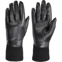 PEARLWOOD Lederhandschuhe "LUNA", Damen, Gr. 8, schwarz, Schafsleder, unifarben, Handschuhe Lederhandschuhe, weiches Fleecefutter, Strickbündchen