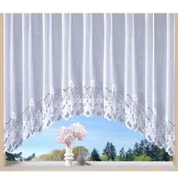 Weckbrodt Gardine "Weimar" Gr. 2, weiß, B:450cm H:175cm, Jacquard, Polyester, Gardinen, Gardine, Jacquard, C-Bogen, floral, Halbtransparent, Sockel, Bordüre, Store