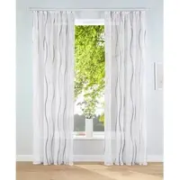 Otto Home Gardine "Dimona" Gr. 3, bunt (weiß, silberfarben, grau), B:140cm H:225cm, Voile, Polyester, Gardinen, Gardine, 2er-Set, Bestseller, Polyester, Wellen, Topseller