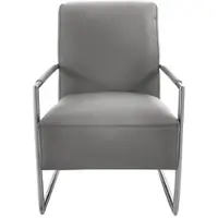 K+W Komfort & Wohnen Cocktailsessel , grau, B:62cm H:77cm T:83cm, Sessel, Cocktailsessel, mit bezogenen Armlehnen, Gestell in Metall Edelstahloptik