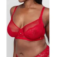 Dorina Bügel-BH "Jemma", Damen, Gr. 80, Cup D, rot, Obermaterial: 66% Polyamid, 22% Polyester, 12% Elasthan, BHs Bügel-BH, feminin, nicht gefüttert, elastisch, florale Spitze
