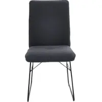 K+W Komfort & Wohnen Kufenstuhl , grau (grau, schwarz), B:46cm H:91cm T:62cm, Stühle, Kufenstuhl, Drahtgestell in Metall schwarz, Griff am Rücken, Steppung im Sitz
