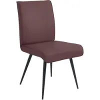 K+W Komfort & Wohnen 4-Fußstuhl "Giacomo I", rot (cabernet, schwarz), B:48cm H:91cm T:60cm, Stühle, 4-Fußstuhl, 4- Fußstuhl mit umlaufenden 4mm Keder am Rücken und Sitz, Metallfüße